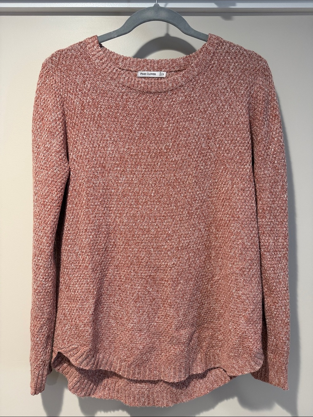 Pink Clover Dusty Rose Marled Crewneck Sweater